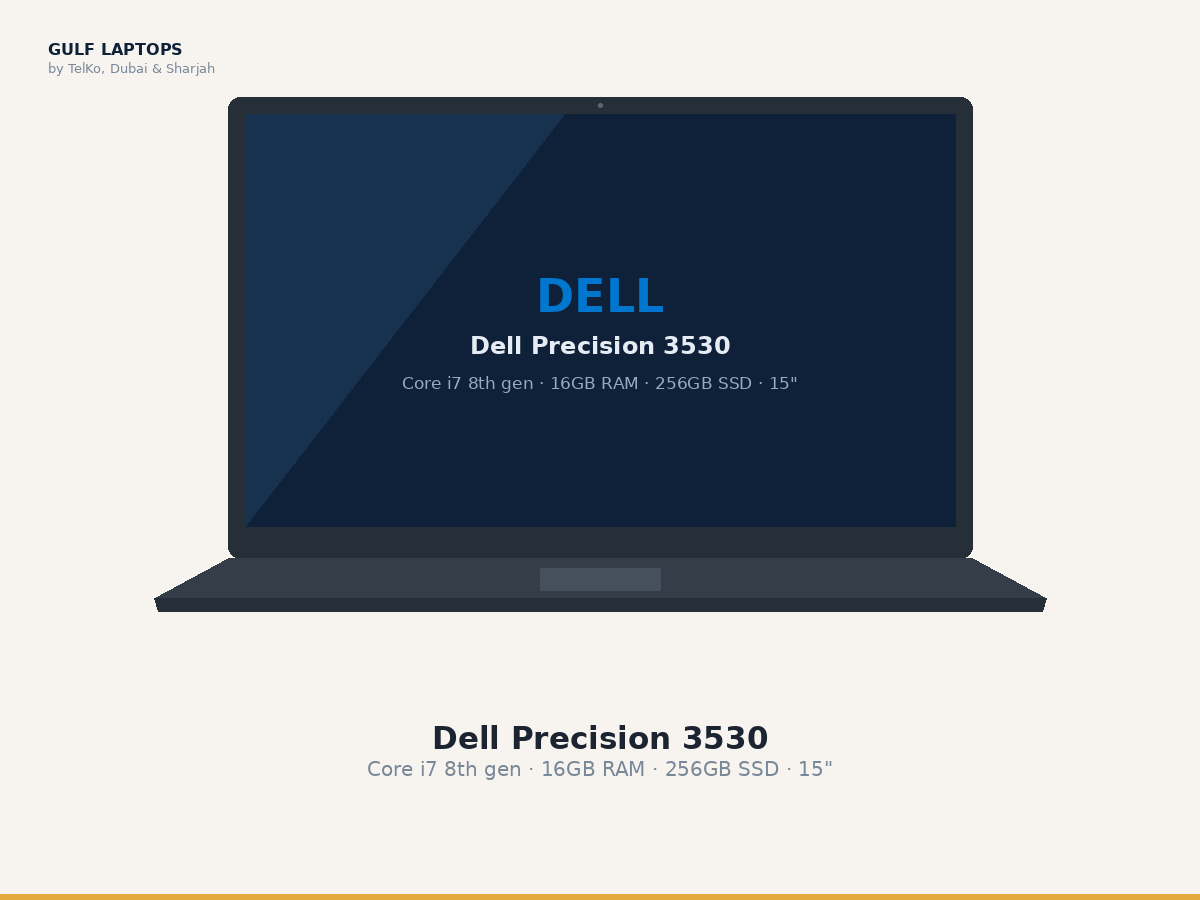Dell Precision 3530 refurbished laptop, Core i7 8th gen · 16GB RAM · 256GB SSD · 15"